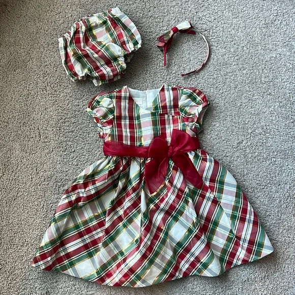 Bonnie Baby Dress with Bow & Bloomers - Picture 1 of 6